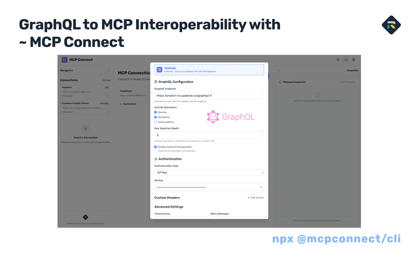 GraphQL to MCP Interoperability with MCP Connect