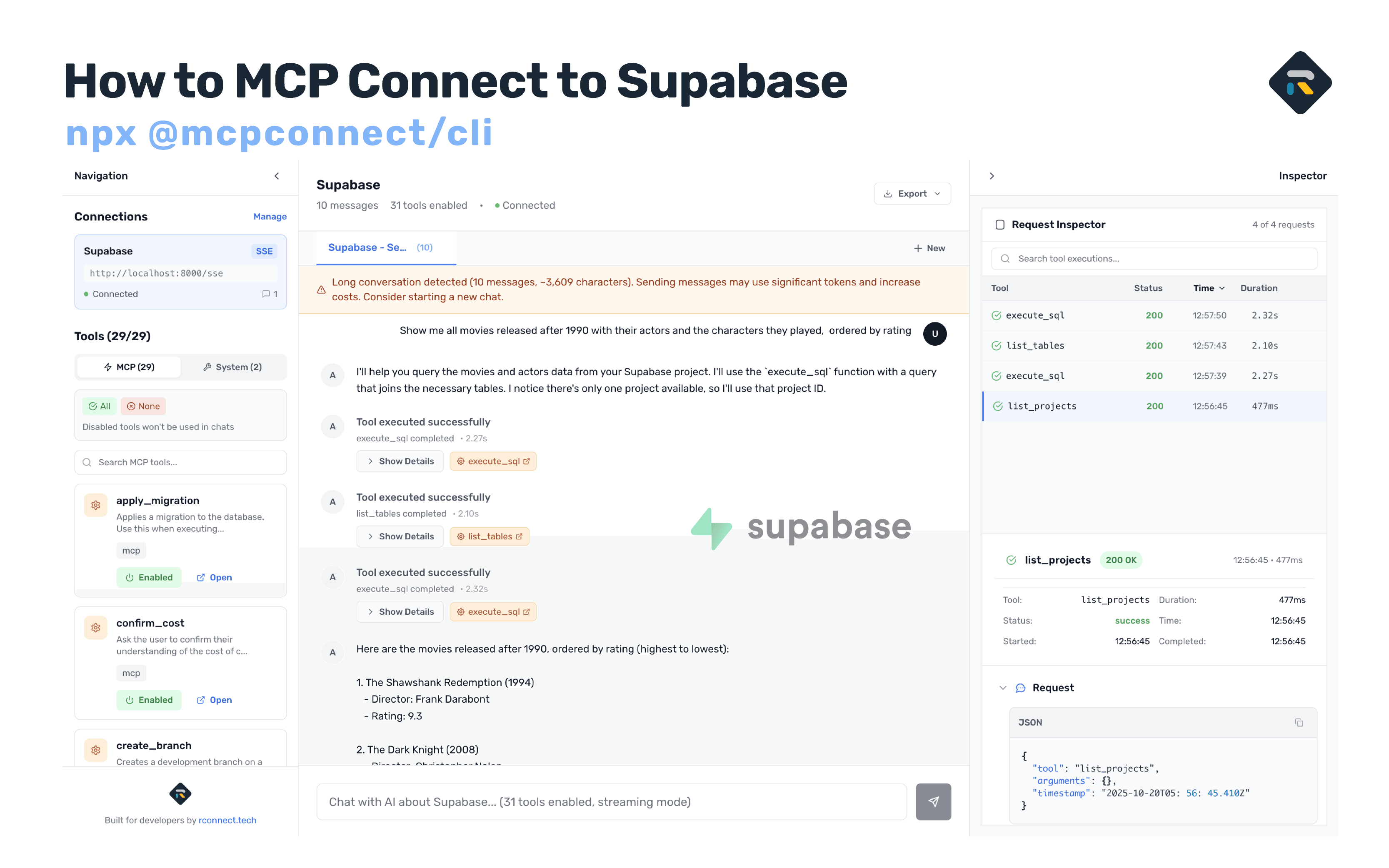 How to MCP Connect to Supabase