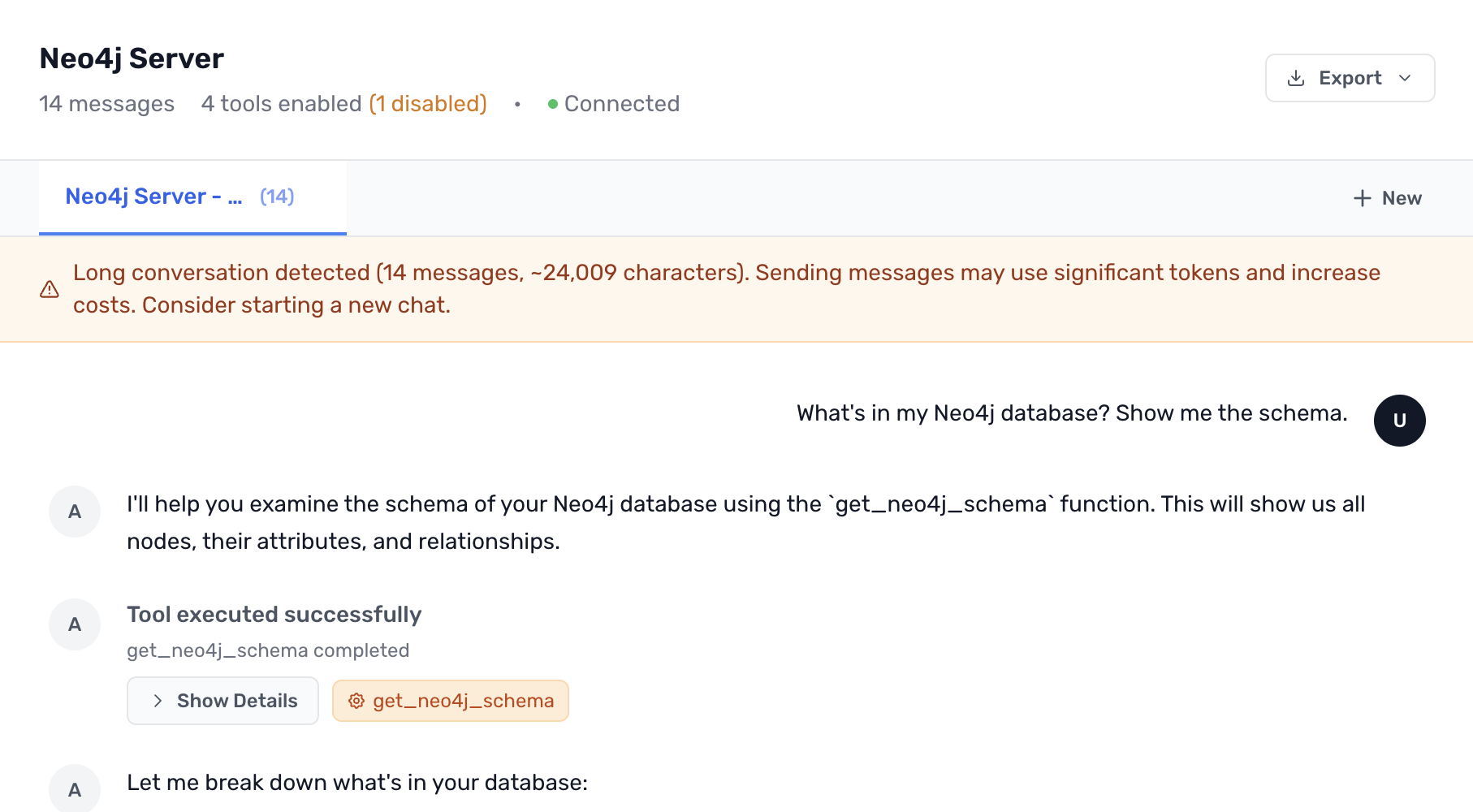 Showing warning of message limit