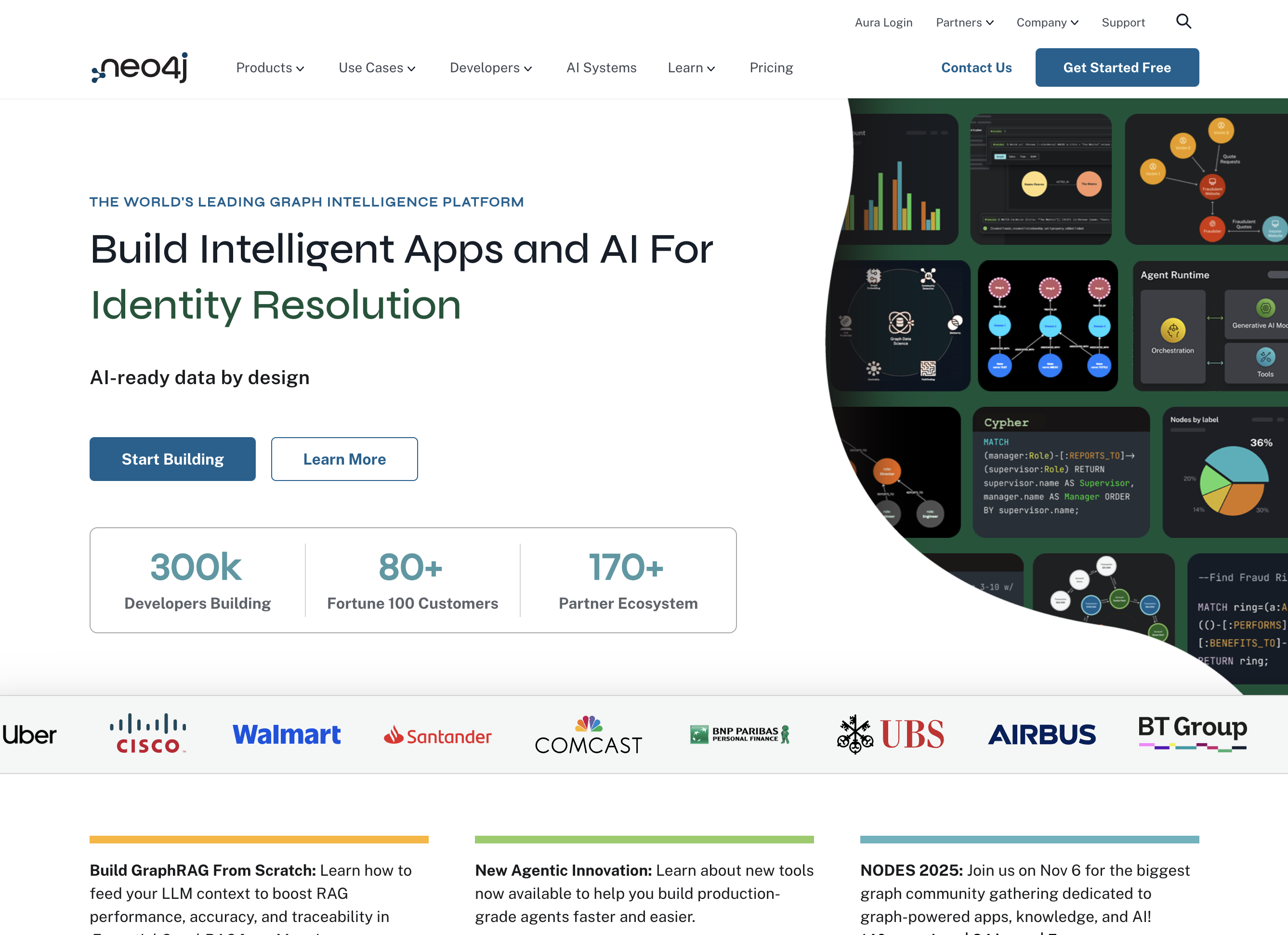 Screenshot of Neo4j homepage