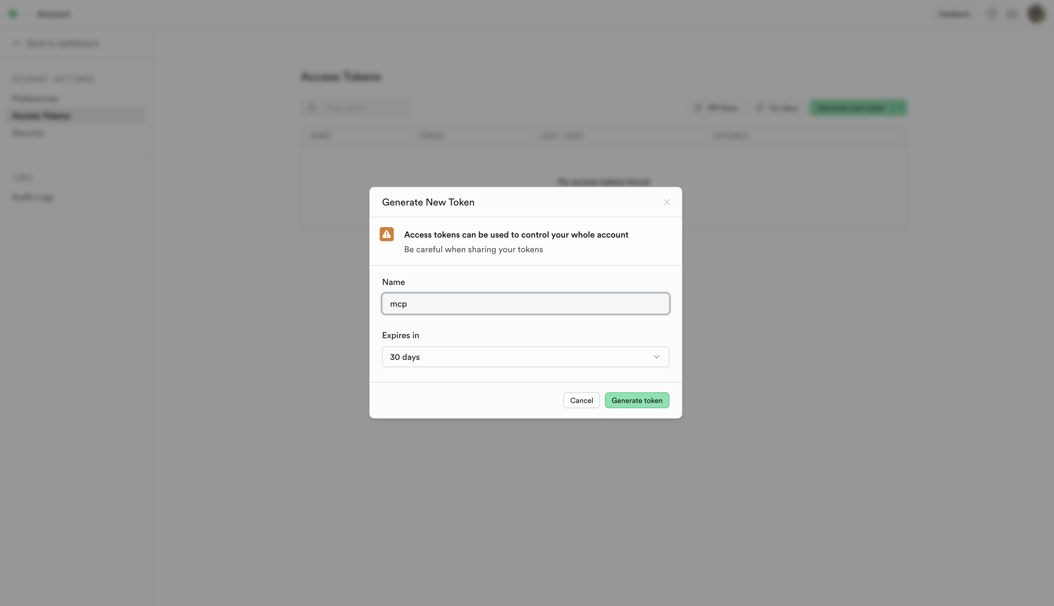 Creating a Supabase access token